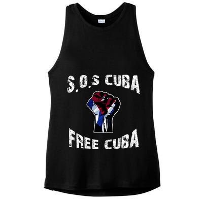SOS Free Cuba Ladies PosiCharge Tri-Blend Wicking Tank
