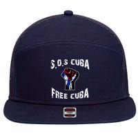 SOS Free Cuba 7 Panel Mesh Trucker Snapback Hat