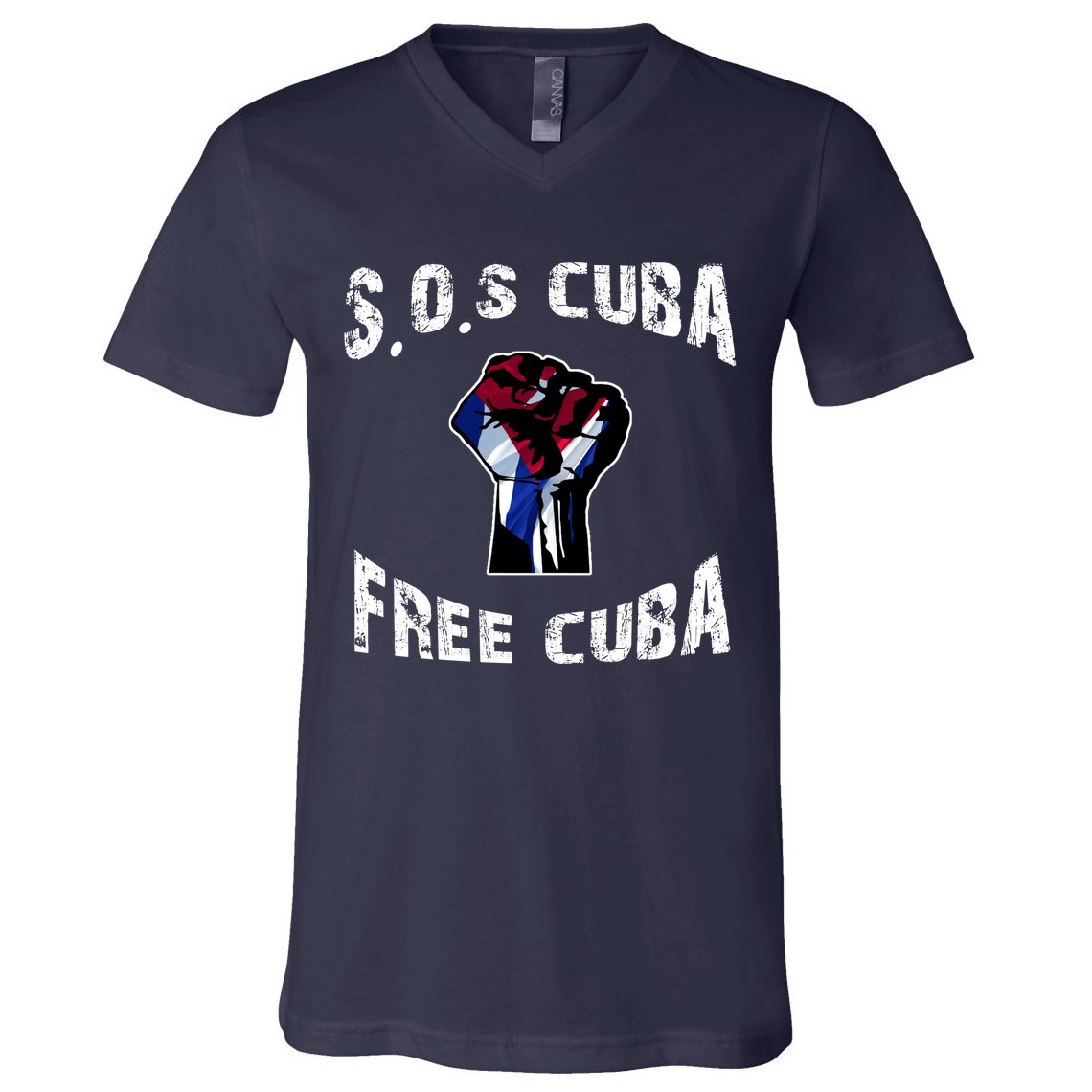 SOS Free Cuba V-Neck T-Shirt