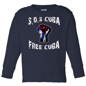 SOS Free Cuba Toddler Long Sleeve Shirt