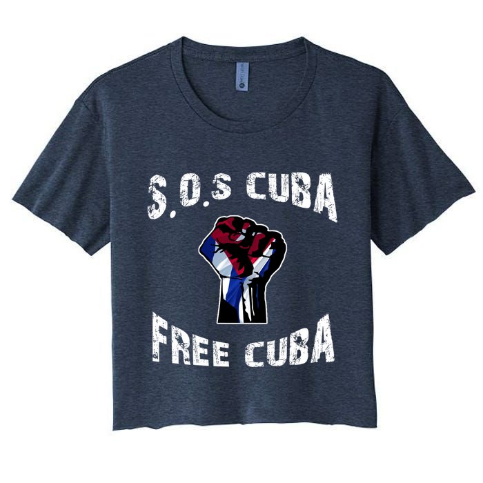 SOS Free Cuba Women's Crop Top Tee