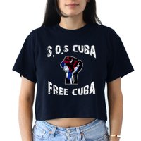 SOS Free Cuba Women's Crop Top Tee