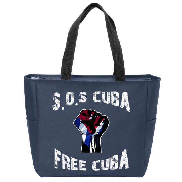 SOS Free Cuba Zip Tote Bag