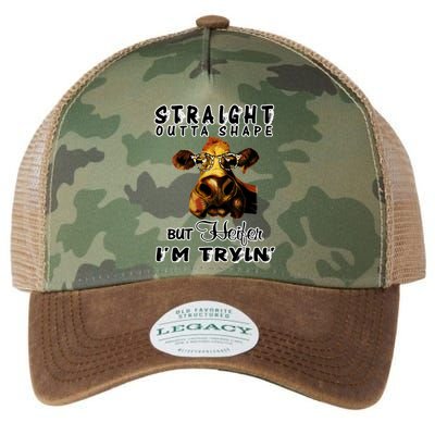 Straight Outta Shape But Heifer I Am Trying Legacy Tie Dye Trucker Hat