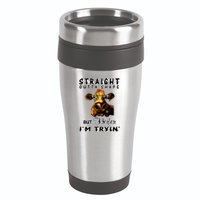 Straight Outta Shape But Heifer I Am Trying 16oz Travel Tumbler