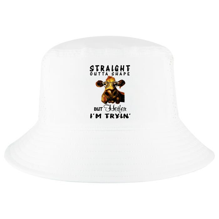 Straight Outta Shape But Heifer I Am Trying Cool Comfort Performance Bucket Hat