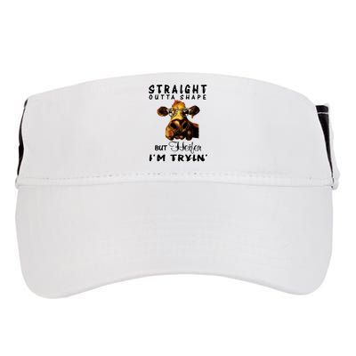Straight Outta Shape But Heifer I Am Trying Adult Drive Performance Visor