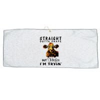 Straight Outta Shape But Heifer I Am Trying Large Microfiber Waffle Golf Towel