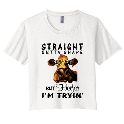 Straight Outta Shape But Heifer I Am Trying Crop Top
