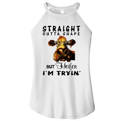 Straight Outta Shape But Heifer I Am Trying Women's Perfect Tri Rocker Tank