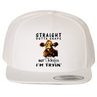 Straight Outta Shape But Heifer I Am Trying Wool Snapback Cap