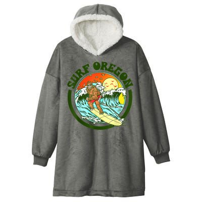 Surf Oregon! Surfing Bigfoot Funny Beach Sasquatch Surfer Shirt Hooded Wearable Blanket