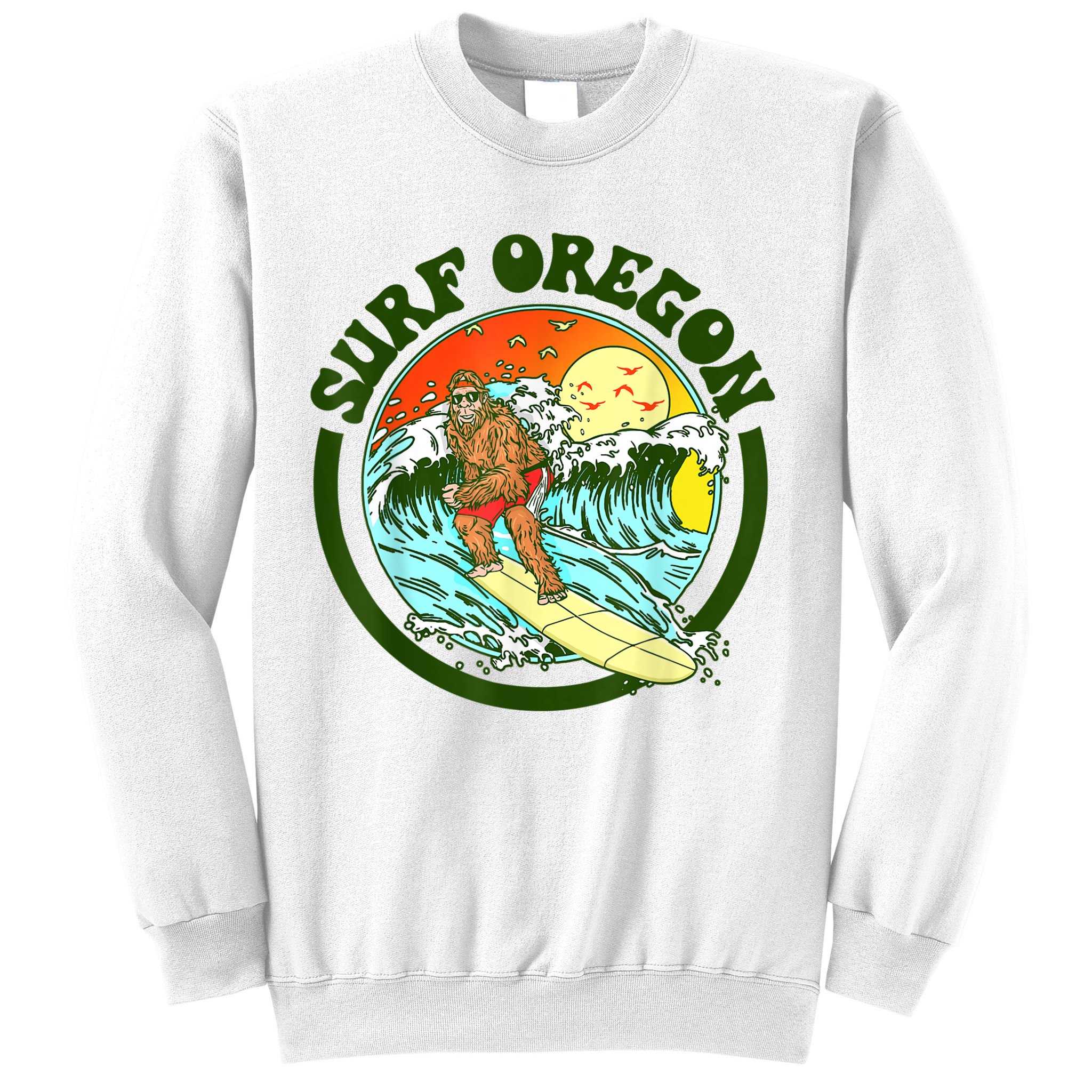 Surf Oregon! Surfing Bigfoot Funny Beach Sasquatch Surfer Shirt Sweatshirt