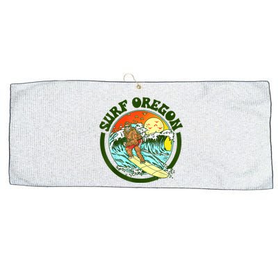 Surf Oregon! Surfing Bigfoot Funny Beach Sasquatch Surfer Shirt Large Microfiber Waffle Golf Towel