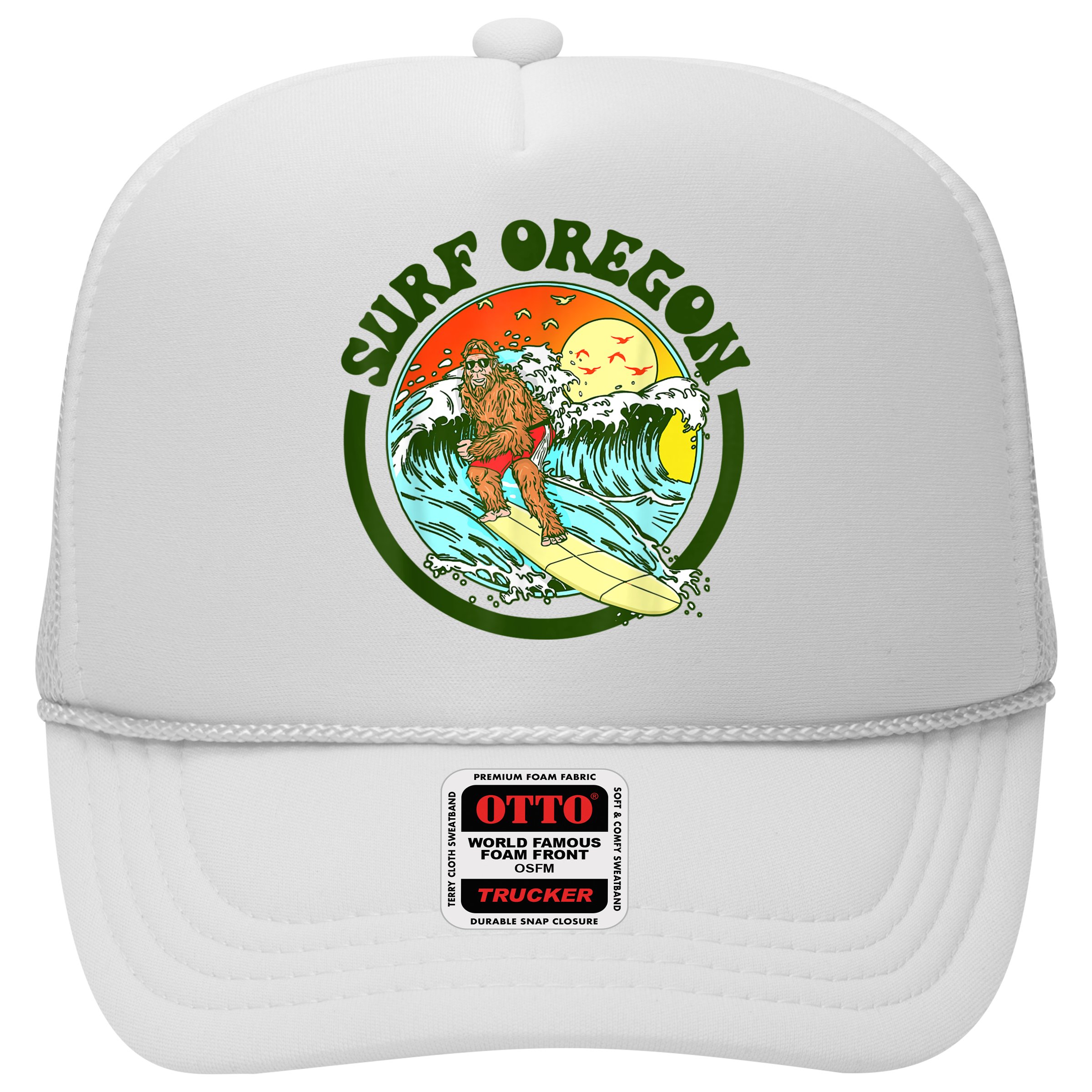 Surf Oregon! Surfing Bigfoot Funny Beach Sasquatch Surfer Shirt Hat