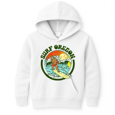Surf Oregon! Surfing Bigfoot Funny Beach Sasquatch Surfer Shirt Kids Hoodie