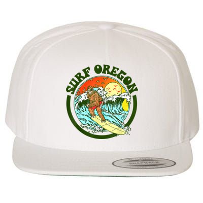 Surf Oregon! Surfing Bigfoot Funny Beach Sasquatch Surfer Shirt Wool Snapback Cap