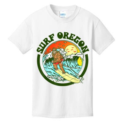 Surf Oregon! Surfing Bigfoot Funny Beach Sasquatch Surfer Shirt Kids T-Shirt