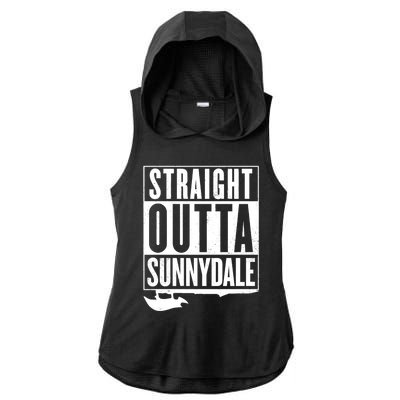 Straight Outta Sunnydale Ladies PosiCharge Tri-Blend Wicking Draft Hoodie Tank