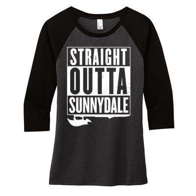 Straight Outta Sunnydale Women's Tri-Blend 3/4-Sleeve Raglan Shirt