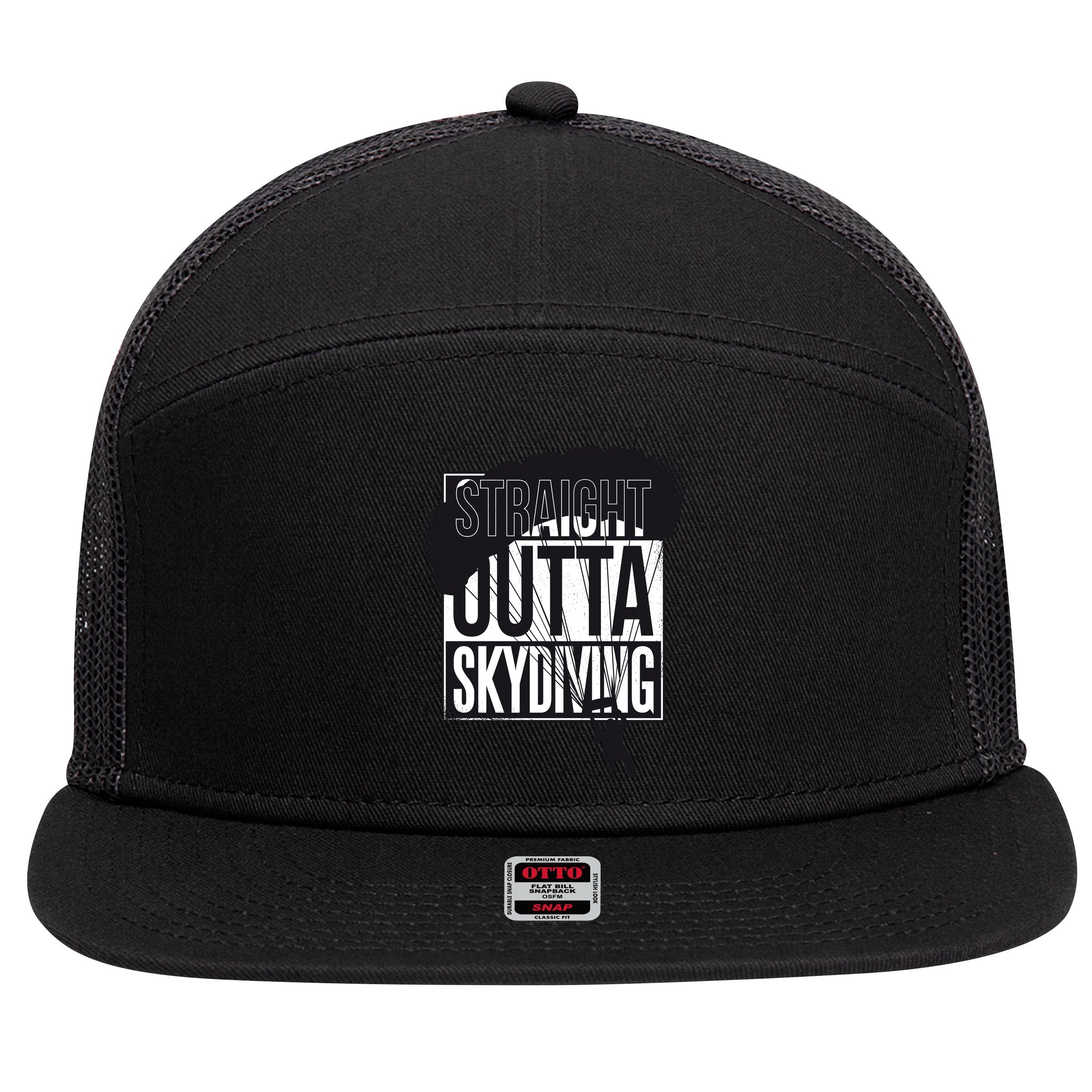 Straight Outta Skydiving 7 Panel Mesh Trucker Snapback Hat