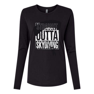 Straight Outta Skydiving Womens Cotton Relaxed Long Sleeve T-Shirt