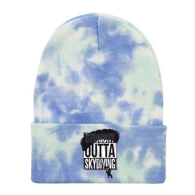 Straight Outta Skydiving Tie Dye 12in Knit Beanie