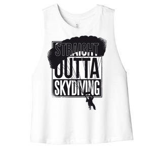 Straight Outta Skydiving Women's Racerback Cropped Tank