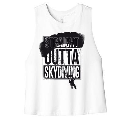 Straight Outta Skydiving Women's Racerback Cropped Tank