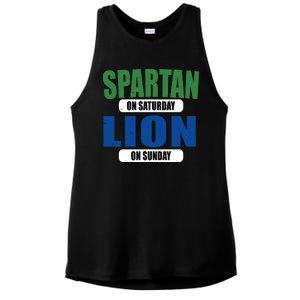 Spartan On Saturday Lion On Sunday Ladies PosiCharge Tri-Blend Wicking Tank