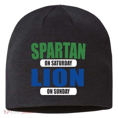 Spartan On Saturday Lion On Sunday Sustainable Beanie