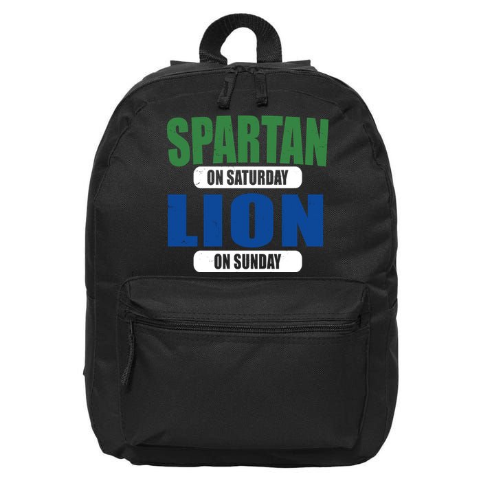 Spartan On Saturday Lion On Sunday 16 in Basic Backpack