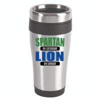 Spartan On Saturday Lion On Sunday 16oz Travel Tumbler