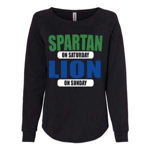 Spartan On Saturday Lion On Sunday Womens California Wash Sweatshirt