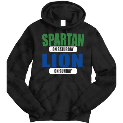 Spartan On Saturday Lion On Sunday Tie Dye Hoodie