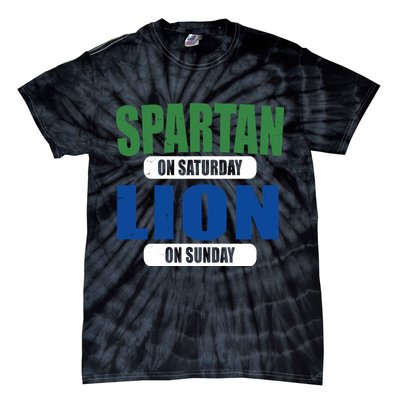 Spartan On Saturday Lion On Sunday Tie-Dye T-Shirt