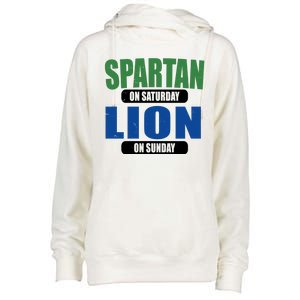 Spartan On Saturday Lion On Sunday Womens Funnel Neck Pullover Hood