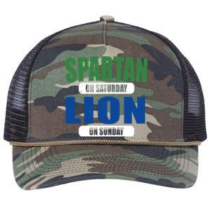 Spartan On Saturday Lion On Sunday Retro Rope Trucker Hat Cap