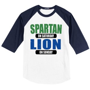 Spartan On Saturday Lion On Sunday Baseball Sleeve Shirt