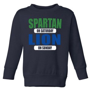 Spartan On Saturday Lion On Sunday Toddler Sweatshirt