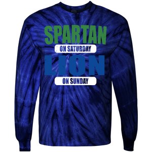 Spartan On Saturday Lion On Sunday Tie-Dye Long Sleeve Shirt