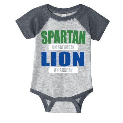 Spartan On Saturday Lion On Sunday Infant Baby Jersey Bodysuit