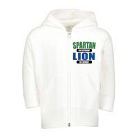 Spartan On Saturday Lion On Sunday Toddler Zip Fleece Hoodie