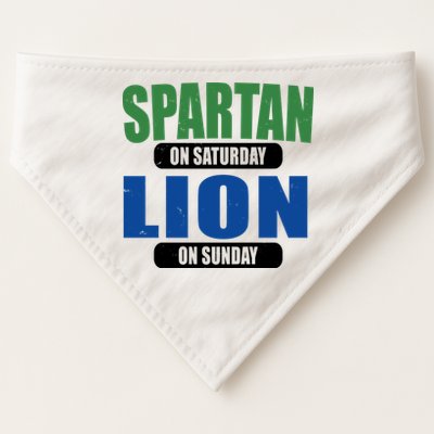 Spartan On Saturday Lion On Sunday USA-Made Doggie Bandana