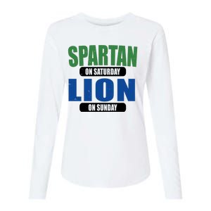 Spartan On Saturday Lion On Sunday Womens Cotton Relaxed Long Sleeve T-Shirt