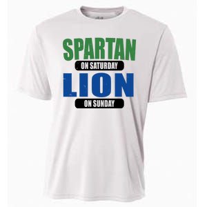 Spartan On Saturday Lion On Sunday Cooling Performance Crew T-Shirt