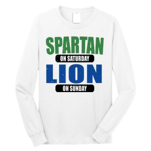 Spartan On Saturday Lion On Sunday Long Sleeve Shirt