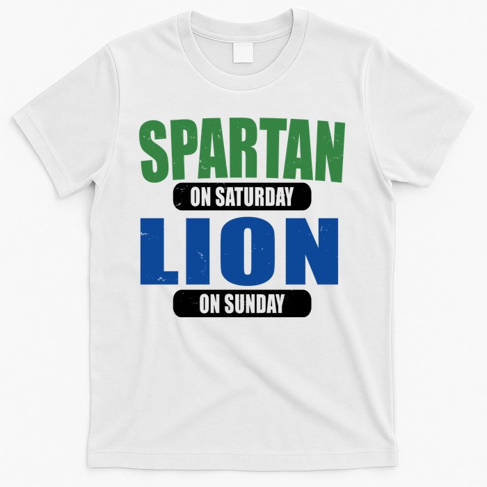 Spartan On Saturday Lion On Sunday T-Shirt