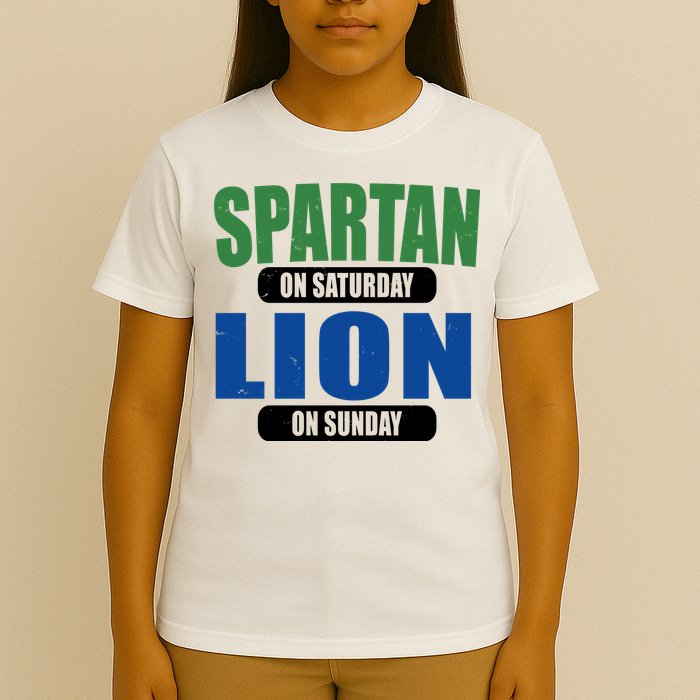 Spartan On Saturday Lion On Sunday T-Shirt