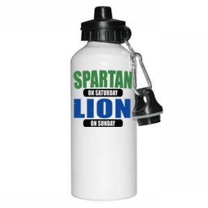 Spartan On Saturday Lion On Sunday Aluminum Water Bottle